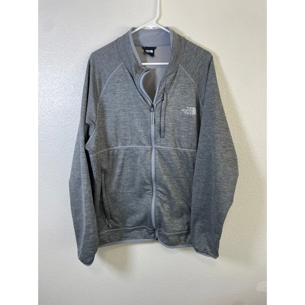 The North Face Mens XL Canyonlands Glacier Full Zip Jacket Gray Heathered Fleece